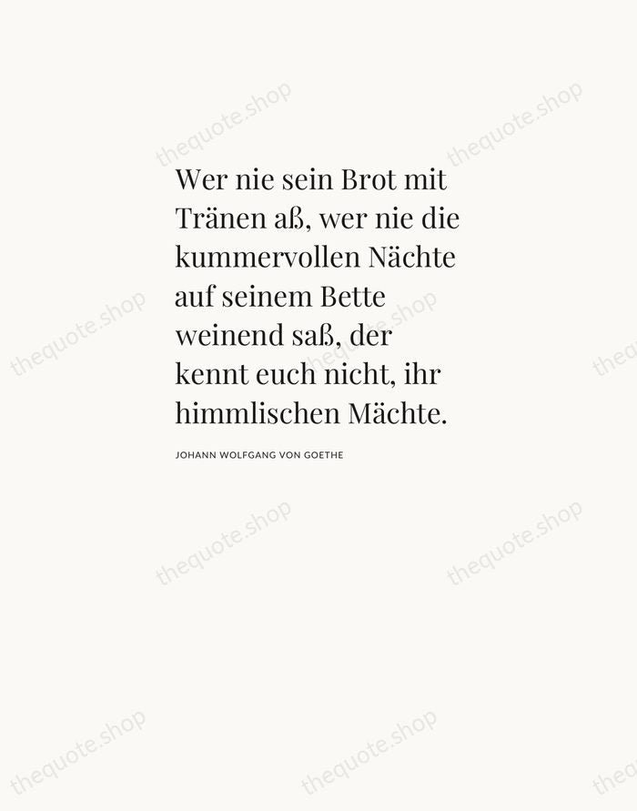 Wer nie sein Brot mit Tränen aß, wer nie die kummervollen Nächte… — Johann Wolfgang von Goethe — Asymmetric Left