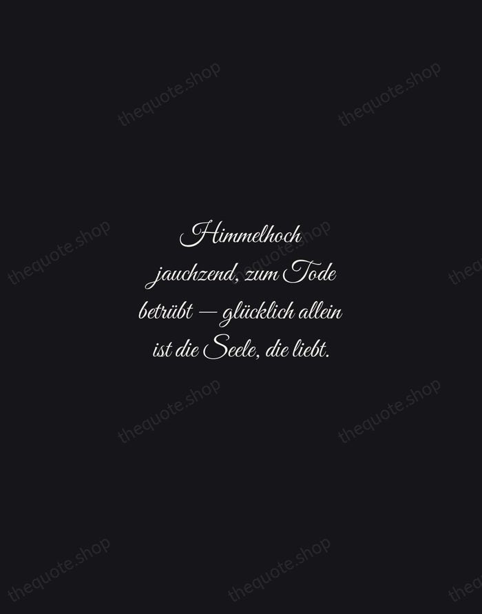 Himmelhoch jauchzend, zum Tode betrübt — glücklich allein ist die Seele, die… — Johann Wolfgang von Goethe — Night Script