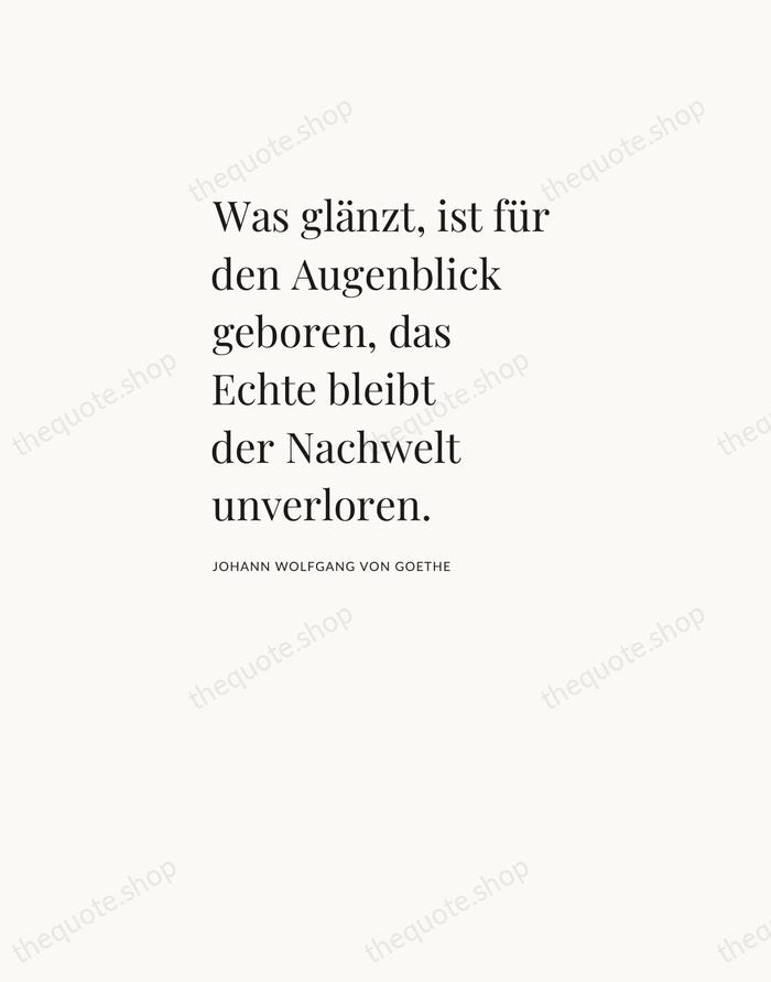 Was glänzt, ist für den Augenblick geboren, das Echte bleibt der Nachwelt… — Johann Wolfgang von Goethe — Asymmetric Left