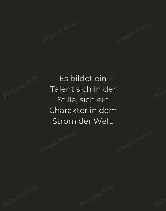 Es bildet ein Talent sich in der Stille, sich ein Charakter in… — Johann Wolfgang von Goethe — Tracked Caps Unsigned