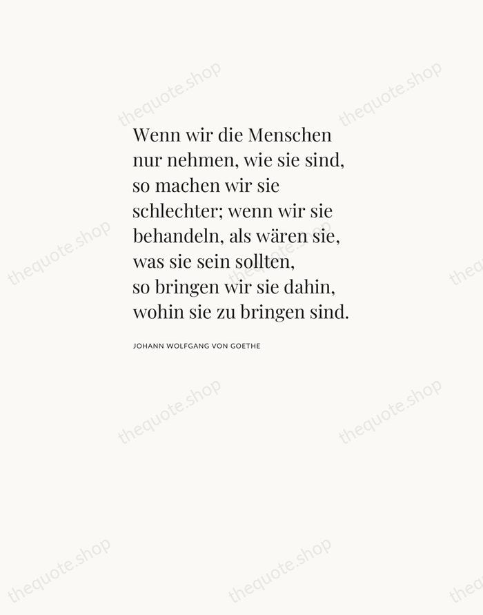 Wenn wir die Menschen nur nehmen, wie sie sind, so machen wir… — Johann Wolfgang von Goethe — Asymmetric Left