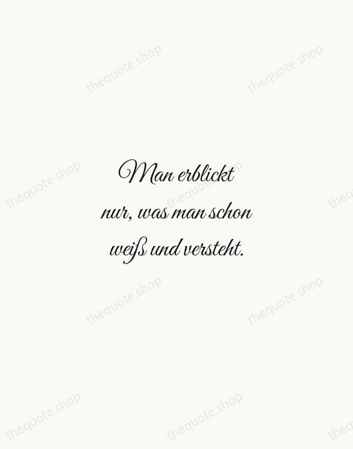 Man erblickt nur, was man schon weiß und versteht. — Johann Wolfgang von Goethe — Script Whisper