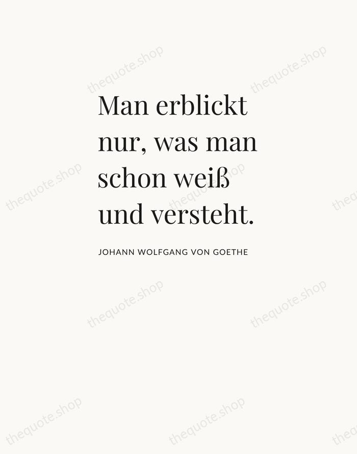 Man erblickt nur, was man schon weiß und versteht. — Johann Wolfgang von Goethe — Asymmetric Left