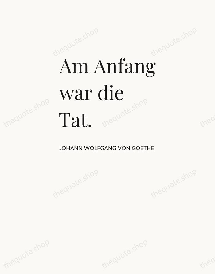 Am Anfang war die Tat. — Johann Wolfgang von Goethe — Asymmetric Left