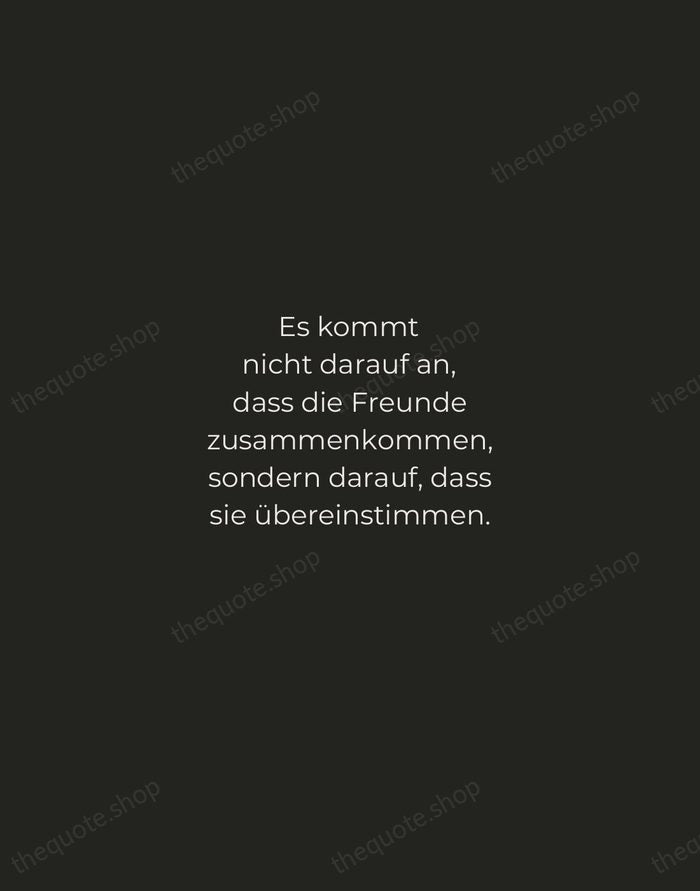 Es kommt nicht darauf an, dass die Freunde zusammenkommen, sondern darauf, dass… — Johann Wolfgang von Goethe — Tracked Caps Unsigned