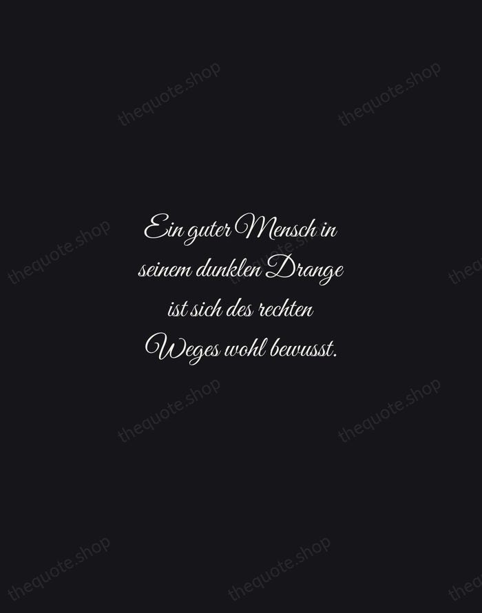 Ein guter Mensch in seinem dunklen Drange ist sich des rechten Weges… — Johann Wolfgang von Goethe — Night Script
