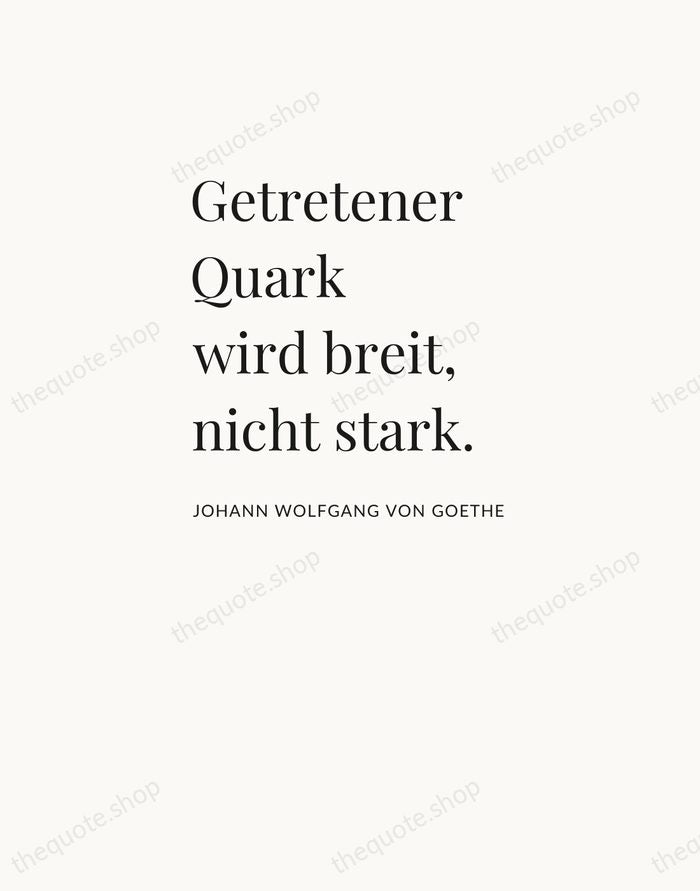 Getretener Quark wird breit, nicht stark. — Johann Wolfgang von Goethe — Asymmetric Left