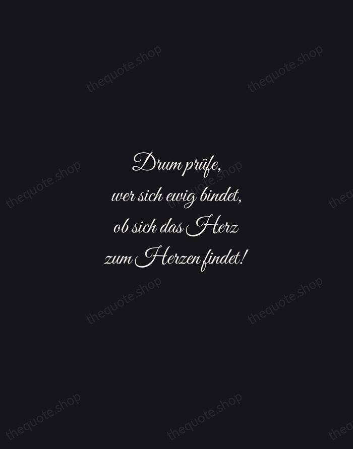 Drum prüfe, wer sich ewig bindet, ob sich das Herz zum Herzen… — Friedrich Schiller — Night Script