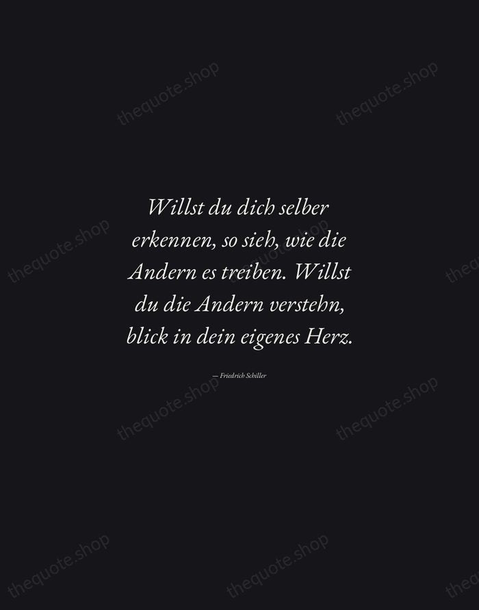 Willst du dich selber erkennen, so sieh, wie die Andern es treiben… — Friedrich Schiller — Manuscript Italic