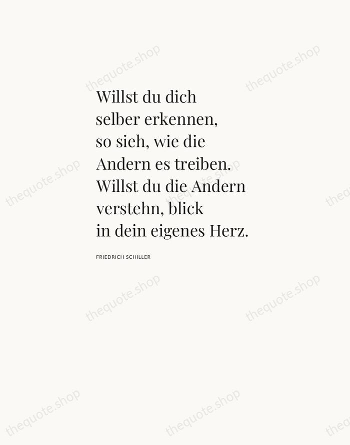 Willst du dich selber erkennen, so sieh, wie die Andern es treiben… — Friedrich Schiller — Asymmetric Left