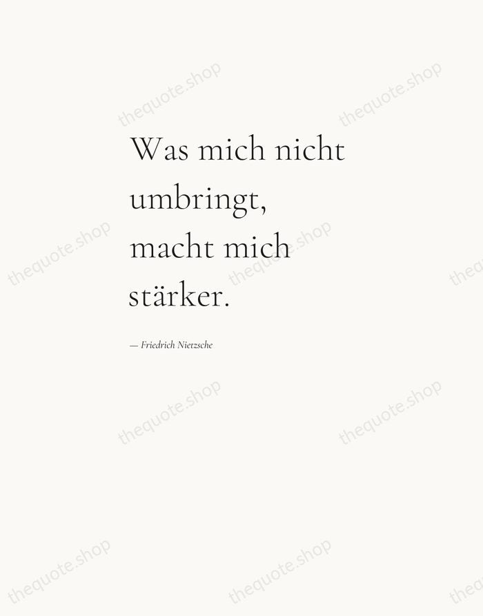 Was mich nicht umbringt, macht mich stärker. — Friedrich Nietzsche — Editorial Left Serif