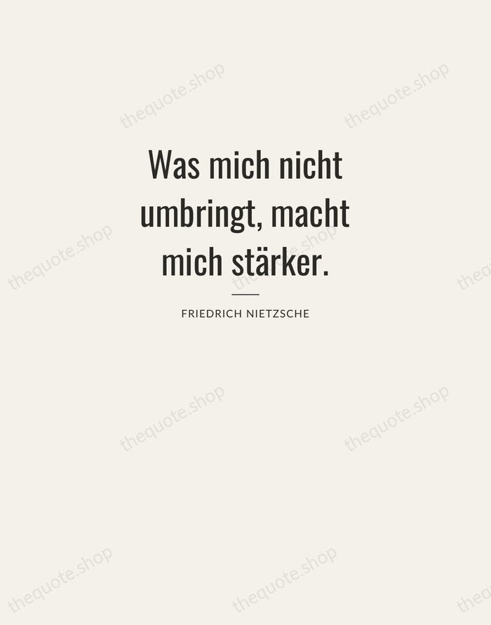Was mich nicht umbringt, macht mich stärker. — Friedrich Nietzsche — Letterpress Caps