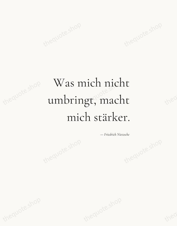 Was mich nicht umbringt, macht mich stärker. — Friedrich Nietzsche — Soft Serif Right