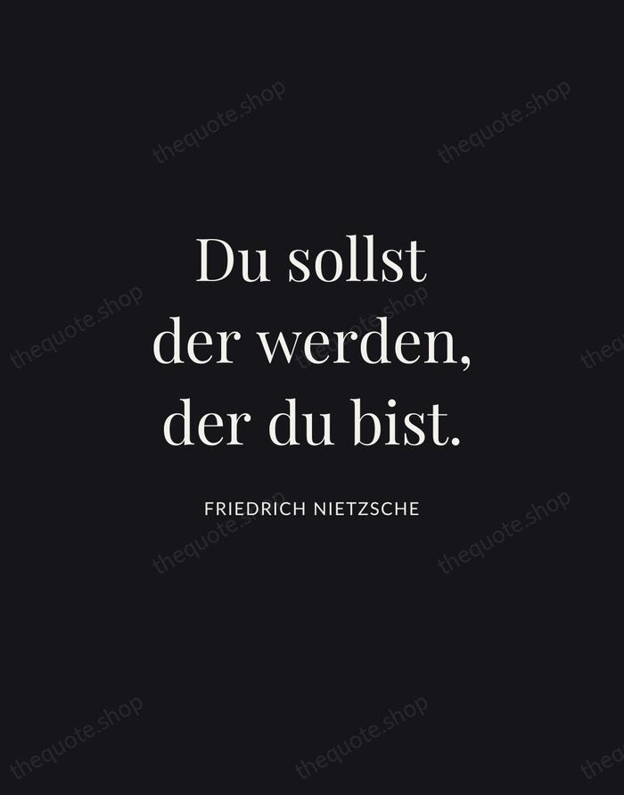 Du sollst der werden, der du bist. — Friedrich Nietzsche | Printable Wall Art — Midnight Serif