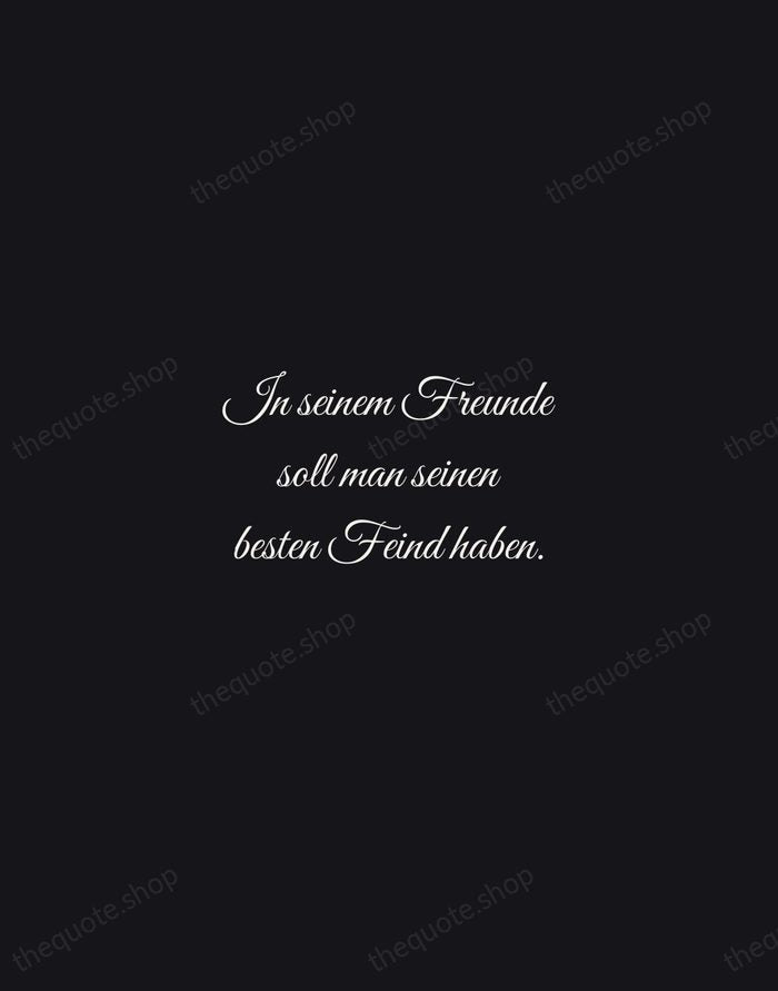 In seinem Freunde soll man seinen besten Feind haben. — Friedrich Nietzsche — Night Script