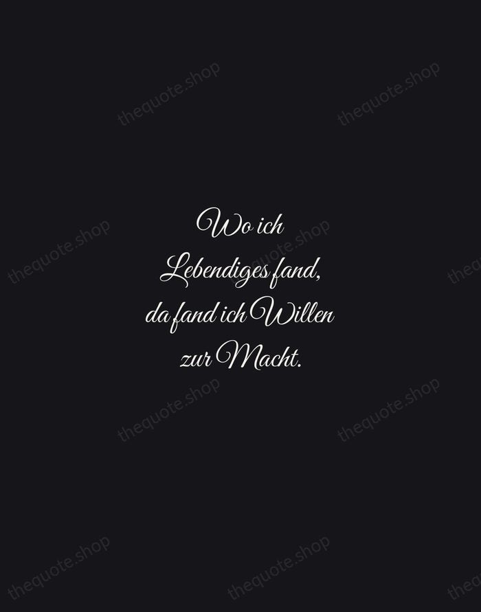 Wo ich Lebendiges fand, da fand ich Willen zur Macht. — Friedrich Nietzsche — Night Script