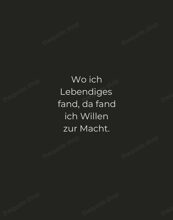 Wo ich Lebendiges fand, da fand ich Willen zur Macht. — Friedrich Nietzsche — Tracked Caps Unsigned
