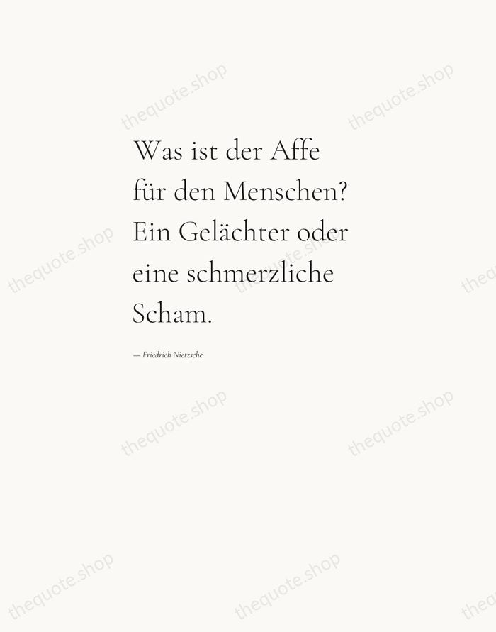 Was ist der Affe für den Menschen? Ein Gelächter oder eine schmerzliche… — Friedrich Nietzsche — Editorial Left Serif