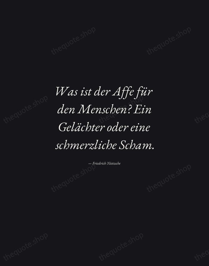 Was ist der Affe für den Menschen? Ein Gelächter oder eine schmerzliche… — Friedrich Nietzsche — Manuscript Italic