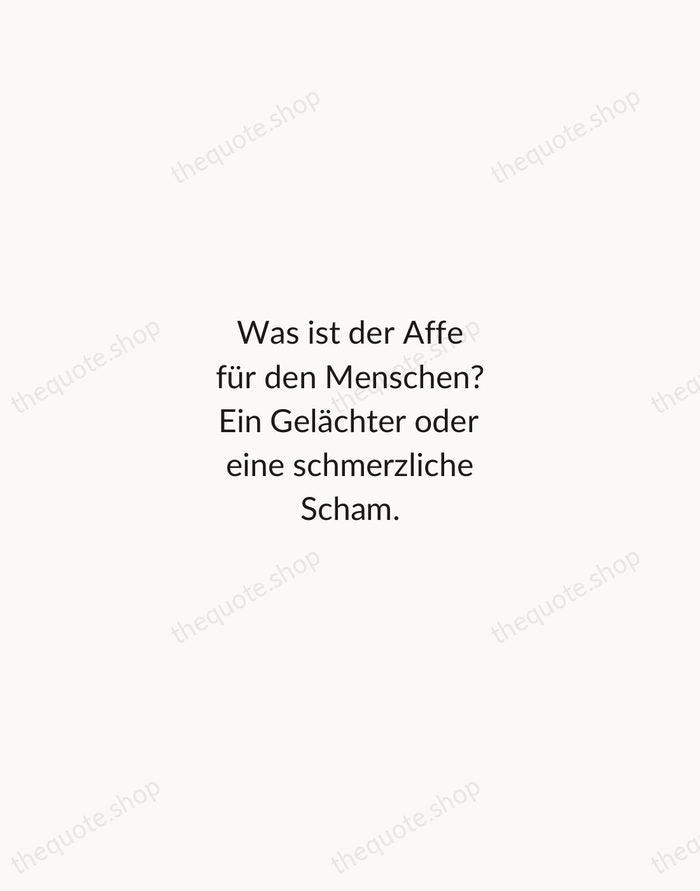 Was ist der Affe für den Menschen? Ein Gelächter oder eine schmerzliche… — Friedrich Nietzsche — Minimal Unsigned