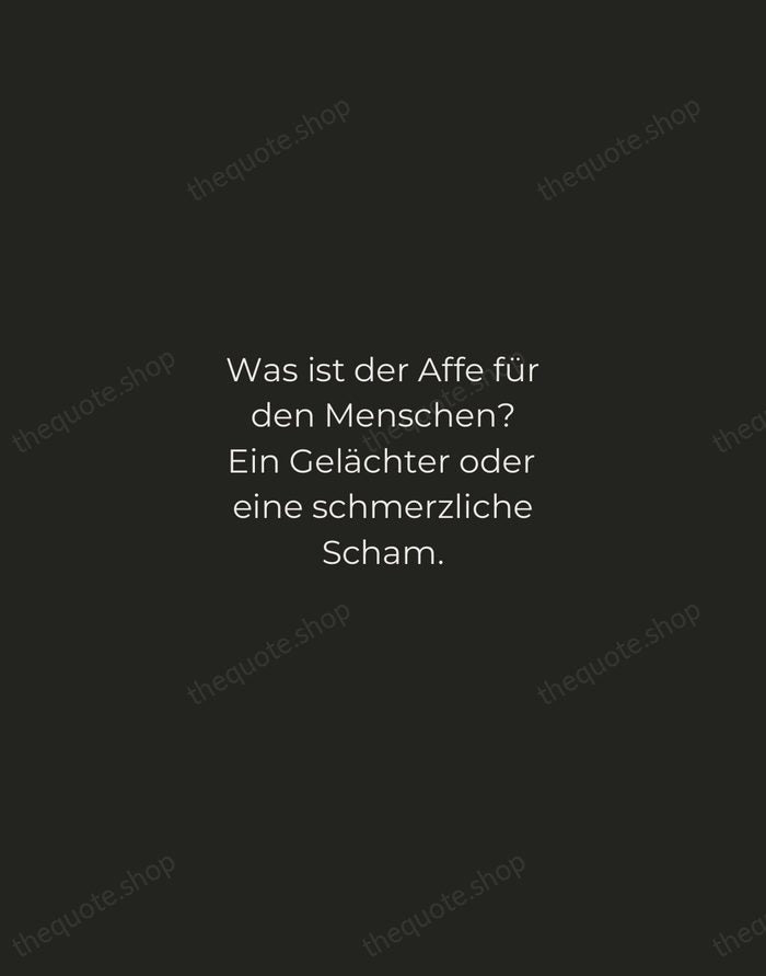 Was ist der Affe für den Menschen? Ein Gelächter oder eine schmerzliche… — Friedrich Nietzsche — Tracked Caps Unsigned