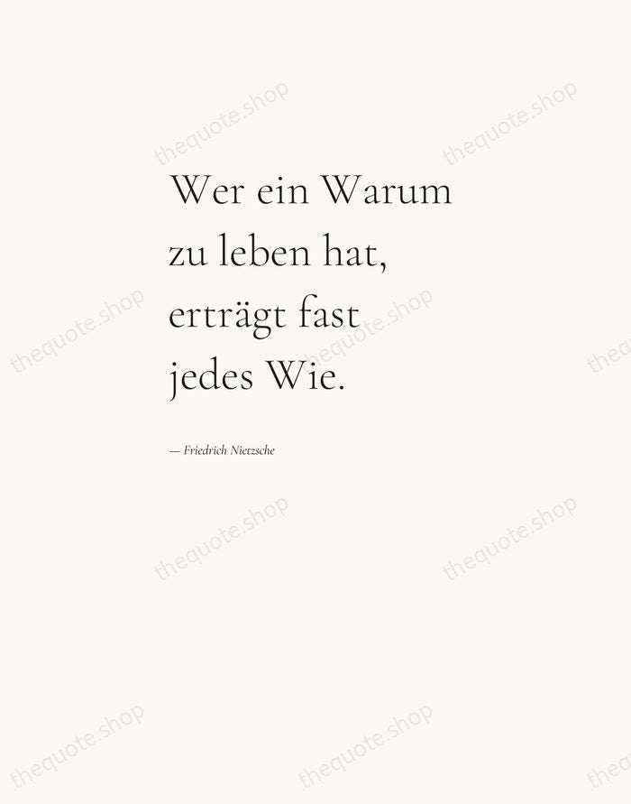 Wer ein Warum zu leben hat, erträgt fast jedes Wie. — Friedrich Nietzsche — Editorial Left Serif