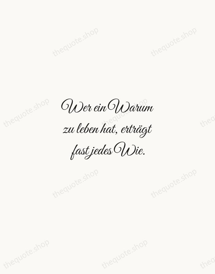 Wer ein Warum zu leben hat, erträgt fast jedes Wie. — Friedrich Nietzsche — Script Whisper
