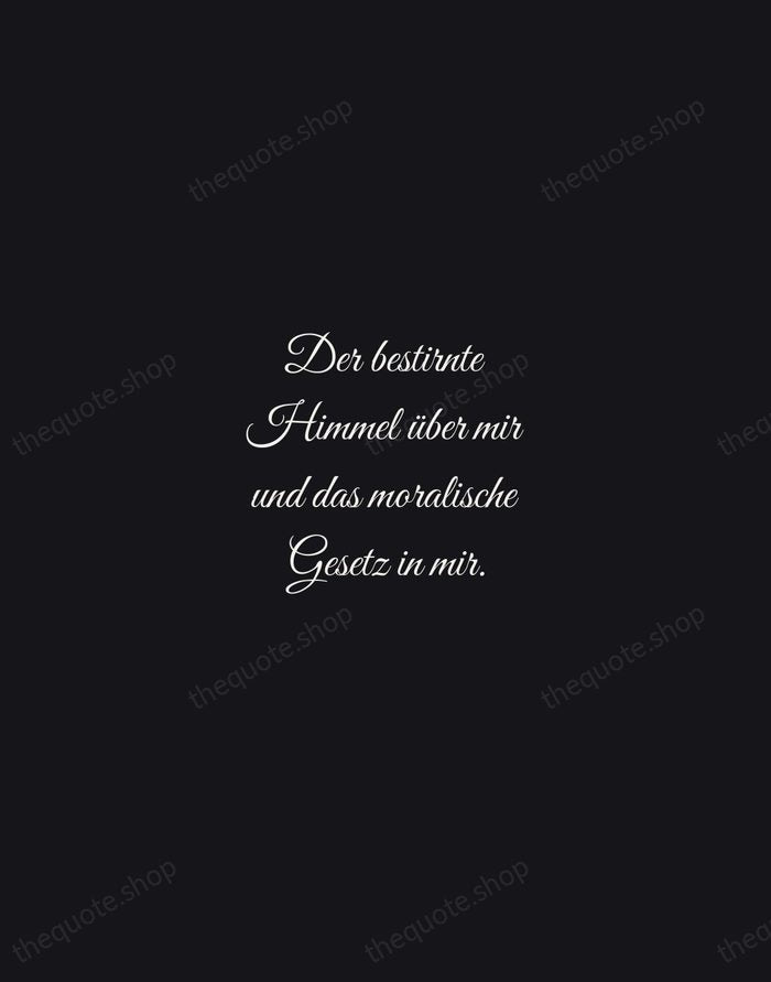 Der bestirnte Himmel über mir und das moralische Gesetz in mir. — Immanuel Kant — Night Script