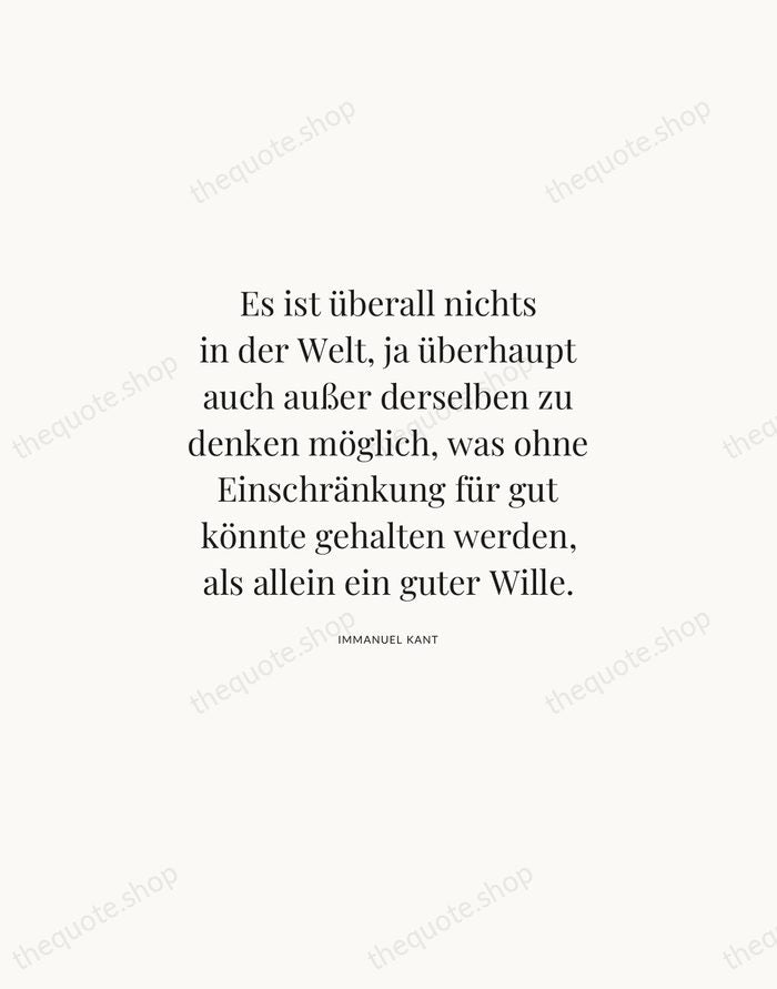 Es ist überall nichts in der Welt, ja überhaupt auch außer derselben… — Immanuel Kant | Printable Wall Art — Atelier Serif