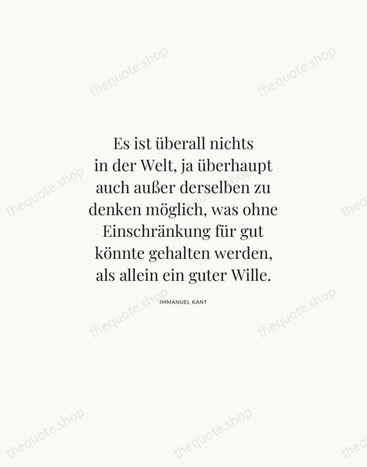 Es ist überall nichts in der Welt, ja überhaupt auch außer derselben… — Immanuel Kant | Printable Wall Art — Atelier Serif