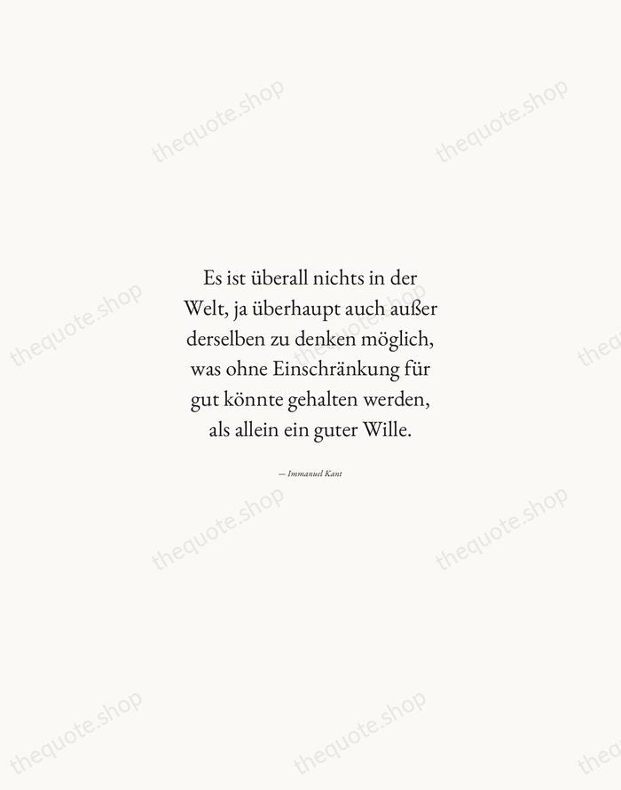 Es ist überall nichts in der Welt, ja überhaupt auch außer derselben… — Immanuel Kant — Quiet Garamond