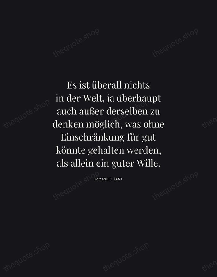 Es ist überall nichts in der Welt, ja überhaupt auch außer derselben… — Immanuel Kant | Printable Wall Art — Midnight Serif
