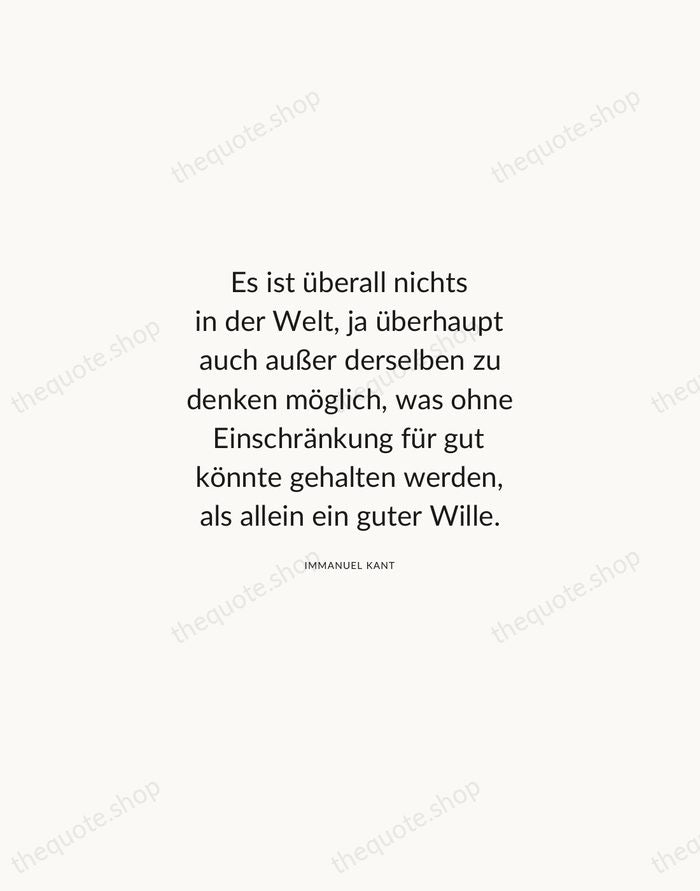 Es ist überall nichts in der Welt, ja überhaupt auch außer derselben… — Immanuel Kant — Modern Sans Calm
