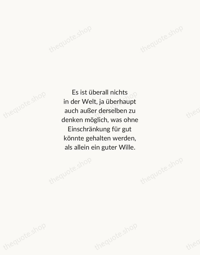 Es ist überall nichts in der Welt, ja überhaupt auch außer derselben… — Immanuel Kant — Minimal Unsigned