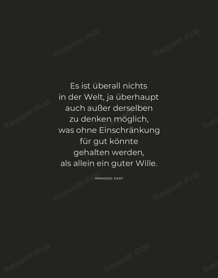 Es ist überall nichts in der Welt, ja überhaupt auch außer derselben… — Immanuel Kant — Charcoal Sans