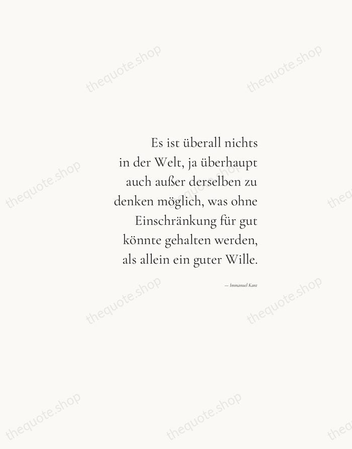 Es ist überall nichts in der Welt, ja überhaupt auch außer derselben… — Immanuel Kant — Soft Serif Right