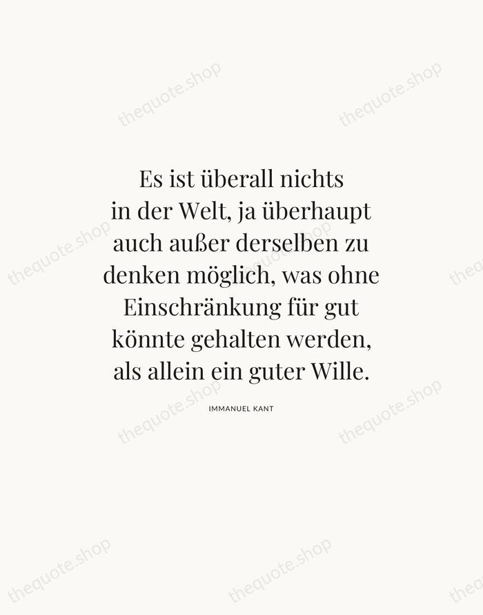 Es ist überall nichts in der Welt, ja überhaupt auch außer derselben… — Immanuel Kant — Statement Serif