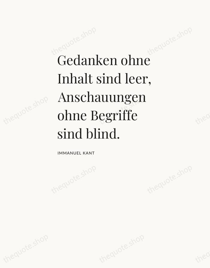 Gedanken ohne Inhalt sind leer, Anschauungen ohne Begriffe sind blind. — Immanuel Kant — Asymmetric Left