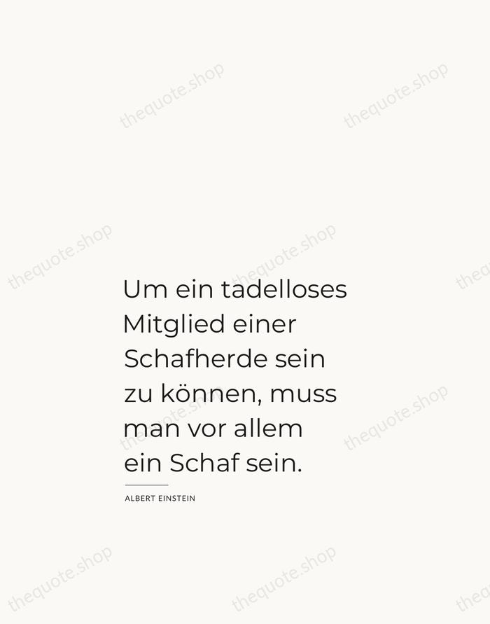 Um ein tadelloses Mitglied einer Schafherde sein zu können, muss man vor… — Albert Einstein — Studio Left