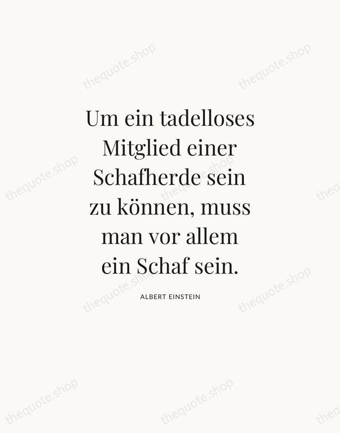Um ein tadelloses Mitglied einer Schafherde sein zu können, muss man vor… — Albert Einstein — Statement Serif