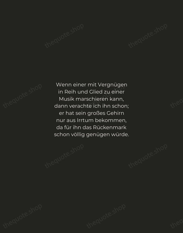 Wenn einer mit Vergnügen in Reih und Glied zu einer Musik marschieren… — Albert Einstein — Tracked Caps Unsigned