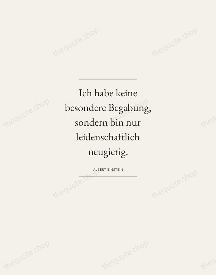 Ich habe keine besondere Begabung, sondern bin nur leidenschaftlich neugierig. — Albert Einstein — Gallery Frame