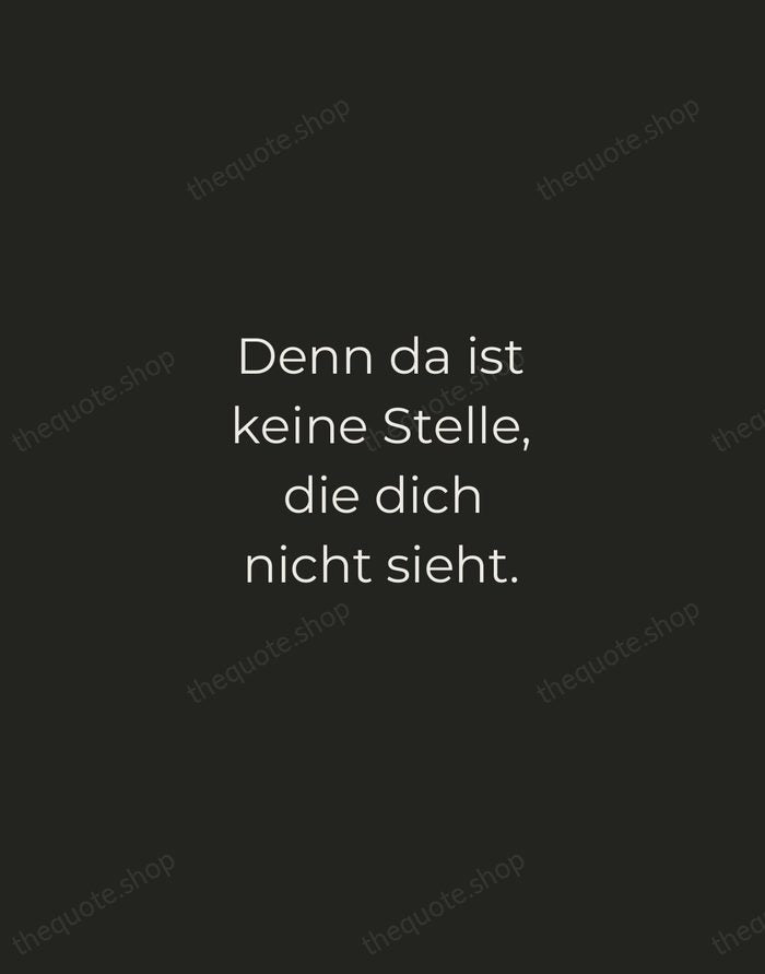Denn da ist keine Stelle, die dich nicht sieht. — Rainer Maria Rilke — Tracked Caps Unsigned
