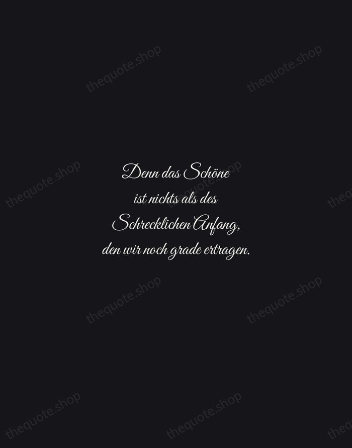 Denn das Schöne ist nichts als des Schrecklichen Anfang, den wir noch… — Rainer Maria Rilke — Night Script
