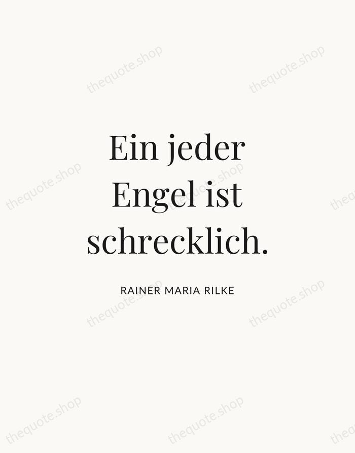 Ein jeder Engel ist schrecklich. — Rainer Maria Rilke | Printable Wall Art — Atelier Serif