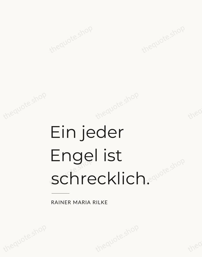 Ein jeder Engel ist schrecklich. — Rainer Maria Rilke — Studio Left