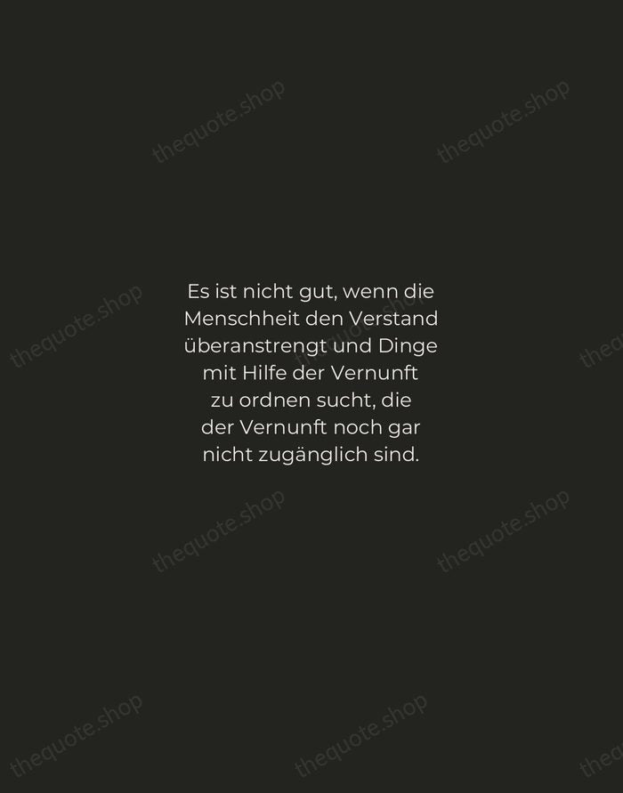 Es ist nicht gut, wenn die Menschheit den Verstand überanstrengt und Dinge… — Hermann Hesse — Tracked Caps Unsigned