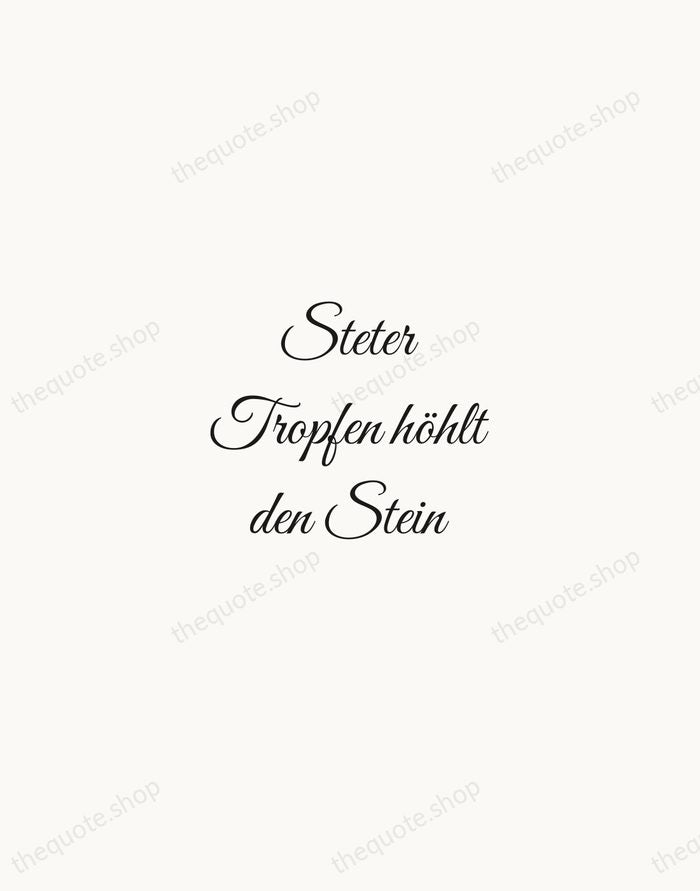 Steter Tropfen höhlt den Stein — German Proverb — Script Whisper