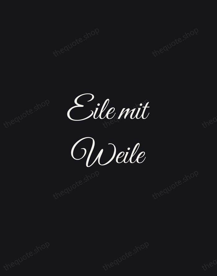 Eile mit Weile — German Proverb — Night Script