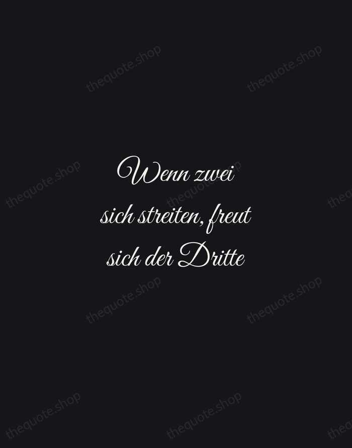 Wenn zwei sich streiten, freut sich der Dritte — German Proverb — Night Script